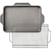 All-Clad Pro-Release Nonstick Bakeware Set 2 Piece Oven Safe 450F Half Sheet, Cookie Sheet, Muffin Pan, Cooling & Baking Rack, Round Cake Pan, Loaf Pan, Baking Pan Grey