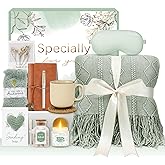 CuriBox Get Well Gifts for Women Self Care Gift Basket - Birthday Gifts for Women Spa Care Package - Sympathy Inspirational Valentines Day Gift Set for Her Mom Sister Friend Wife Girlfriend (Green)