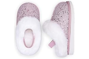IceUnicorn Toddler Slippers with Backstrap Girls Boys Fuzzy House Shoes Kids Warm Memory Foam Slippers Bedroom Slides for Indoor Outdoor