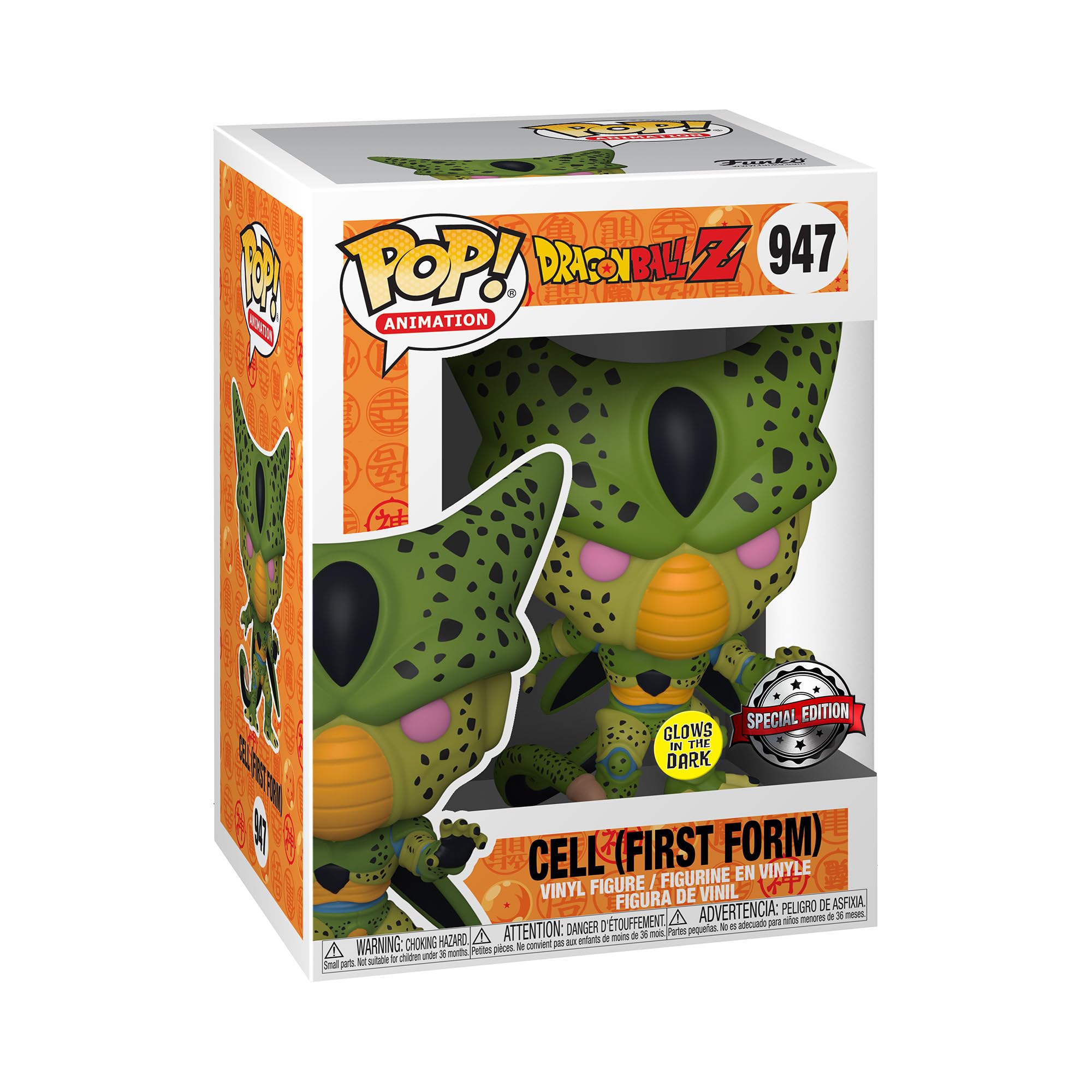 Funko Pop! Animation: DBZ - Cell - (First Form) - Glow In the Dark - Dragon Ball - Collectable Vinyl Figure - Gift Idea - Official Merchandise - Toys for Kids & Adults - Anime Fans