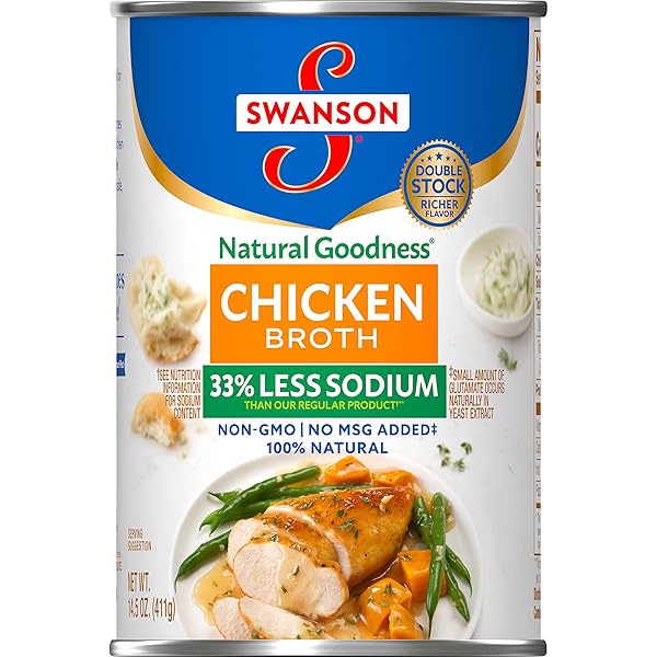 SWANSON NATURAL GOODNESS CHICKEN BROTH, 14.5 OZ. CAN