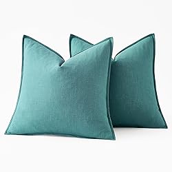 MIULEE Decorative Linen Euro Sham Pillow Covers