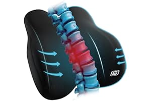 Skechers Memory Foam Lumbar Pillow,Lumbar Support Pillow for Office, Chair Lower Back Pain Relief Lumbar Pillow, Ergonomic Design Back Support Pillow for Office Chair, Car, Home, Travel,Black