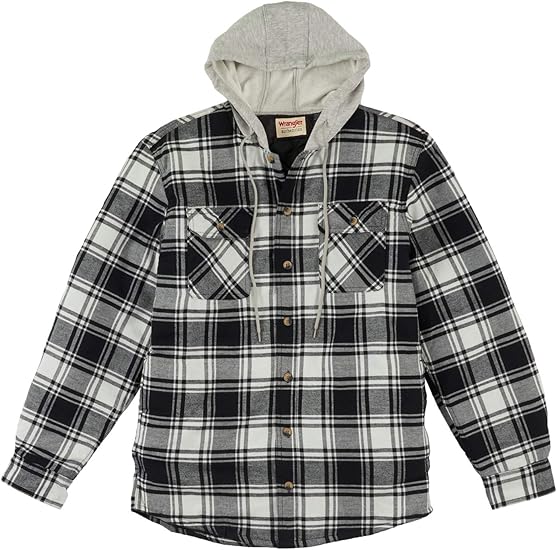 wrangler quilted lined flannel shirt