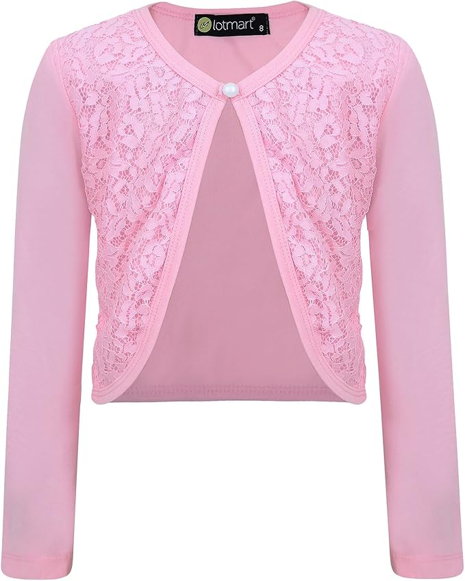 Amazon.com: LOTMART Girls Long Sleeve Open Front Bolero Shrug Kids Jacket Cardigan Top: Clothing