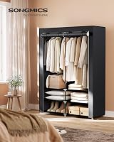 SONGMICS Fabric Wardrobe 45 x 127 x 176 cm with 2 Hanging Compartments view 2