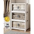 OlarHike 76QT Storage Bins with Lids for Home, Office, Closet, Dorm, 3 Pack | Multi-Lid, Lockable Cabinet, Doors & Wheels, Fo
