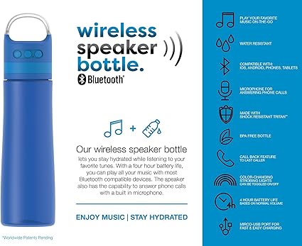 wireless speaker water bottle