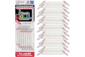 U-LACE uLace Classic No-Tie Shoelaces - Elastic Shoe Laces for Sneakers | Stretchy, Elastic Laces | Easy Installation - 14 Laces