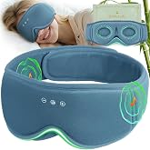 3D Bamboo Cotton Sleep Mask with Bluetooth 5.4 Headphone, Blue | Blackout Eye Mask for Side Sleepers, Music Wireless Bluetooth Earphones HD Speaker Microphone for Travel, Gifts for Women Men