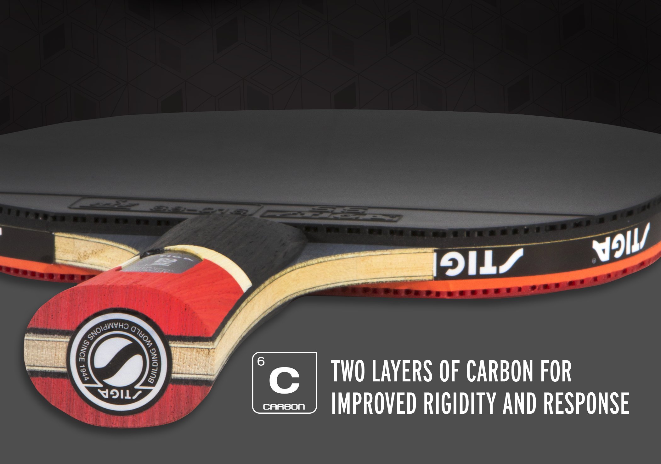 STIGA Pro Carbon PerformanceLevel Table Tennis Racket with Carbon