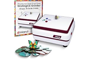 Inland Craft WizlingCG Glass Grinder, Precision Tool Edging Grinding Shaping Drilling, Essential Stained Glass Grinder Machine Mosaics for Professionals & Hobbyists, Includes Diamond Grinding Bit