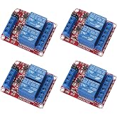 AEDIKO 4pcs DC 12V Relay Module 2 Channel Relay Board with Optocoupler Support High or Low Level Trigger