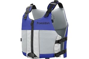 POESIDON Poseidon Adjustable Water Safety Life Jacket - Classic Unisex Design with Front/Rear Storage Compartments for Multiple Water Activities