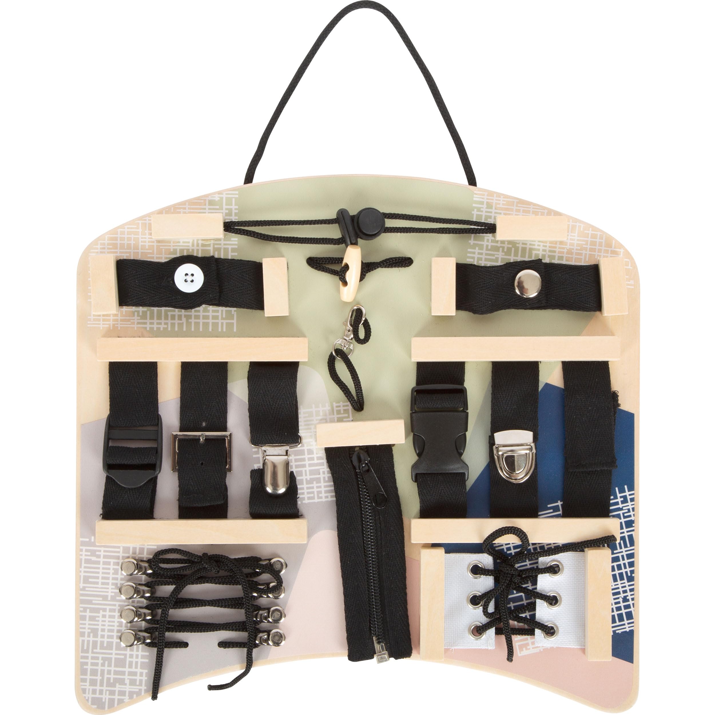 Small Foot Connectors and Fastenings Motor Activity Board, diverse motor skills fun for kids aged 3+ years, 12391