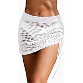 AI'MAGE Women's Crochet Swimsuit Cover Up Skirt 2026 Knit Drawstring Beach Sarong Coverups Bikini Wrap for Swimwear XS-XXL