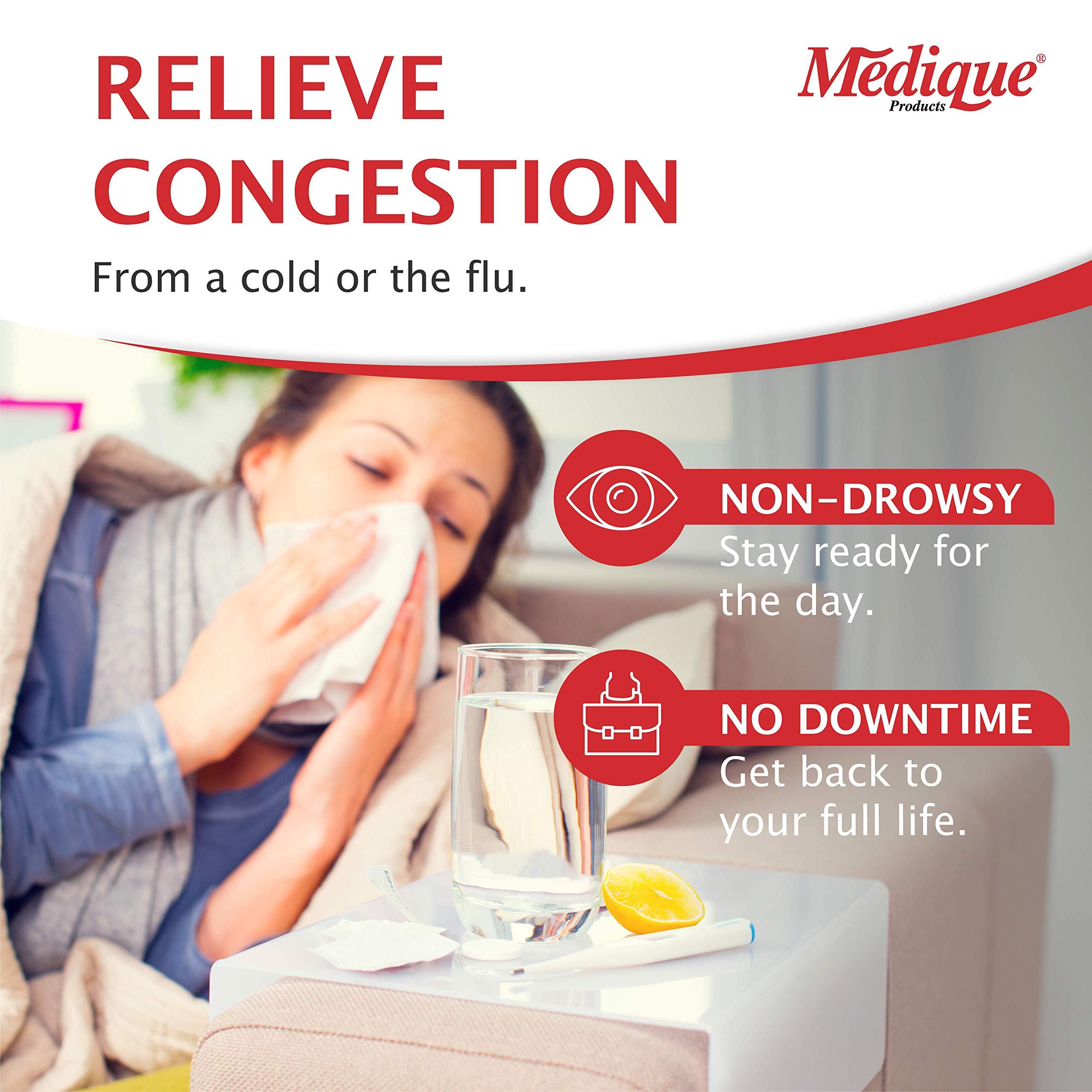 Medi-First 80913 Sinus Decongestant, Nasal Decongestion Pills, 500 Count