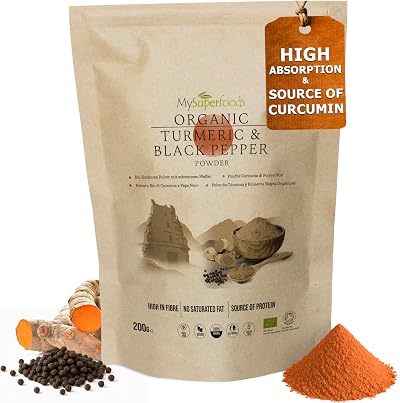 MySuperfoods Organic Turmeric Powder with Black Pepper 200g High Absorption