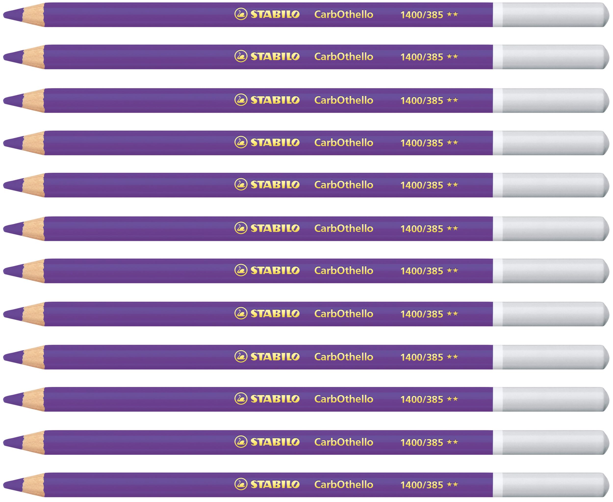 STABILO CarbOthello - Chalk-Pastel Pencil - Pack of 12 - Violet Deep