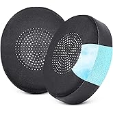 Ear Pads Replacement for Jabra Elite 45h - Cooling Gel Cushions for Evolve2 65 40 MS UC USB Wireless On-Ear Headphones with Memory Foam (Black)