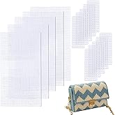 CHGCRAFT 10pcs 2 Sizes Plastic Mesh Canvas Bag Sheets Plastic Net Cover DIY Crafting Handbag Accessories Acrylic Yarn Crafting Knit and Crochet Projects for Purse Making Supplies