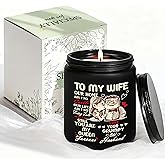 to My Wife Gifts - Birthday Gift for Wife from Husband, Christmas Gifts for Her, Anniversary Valentine's Day Wedding Bride Present, Romantic Lavender Scented Candle - Black