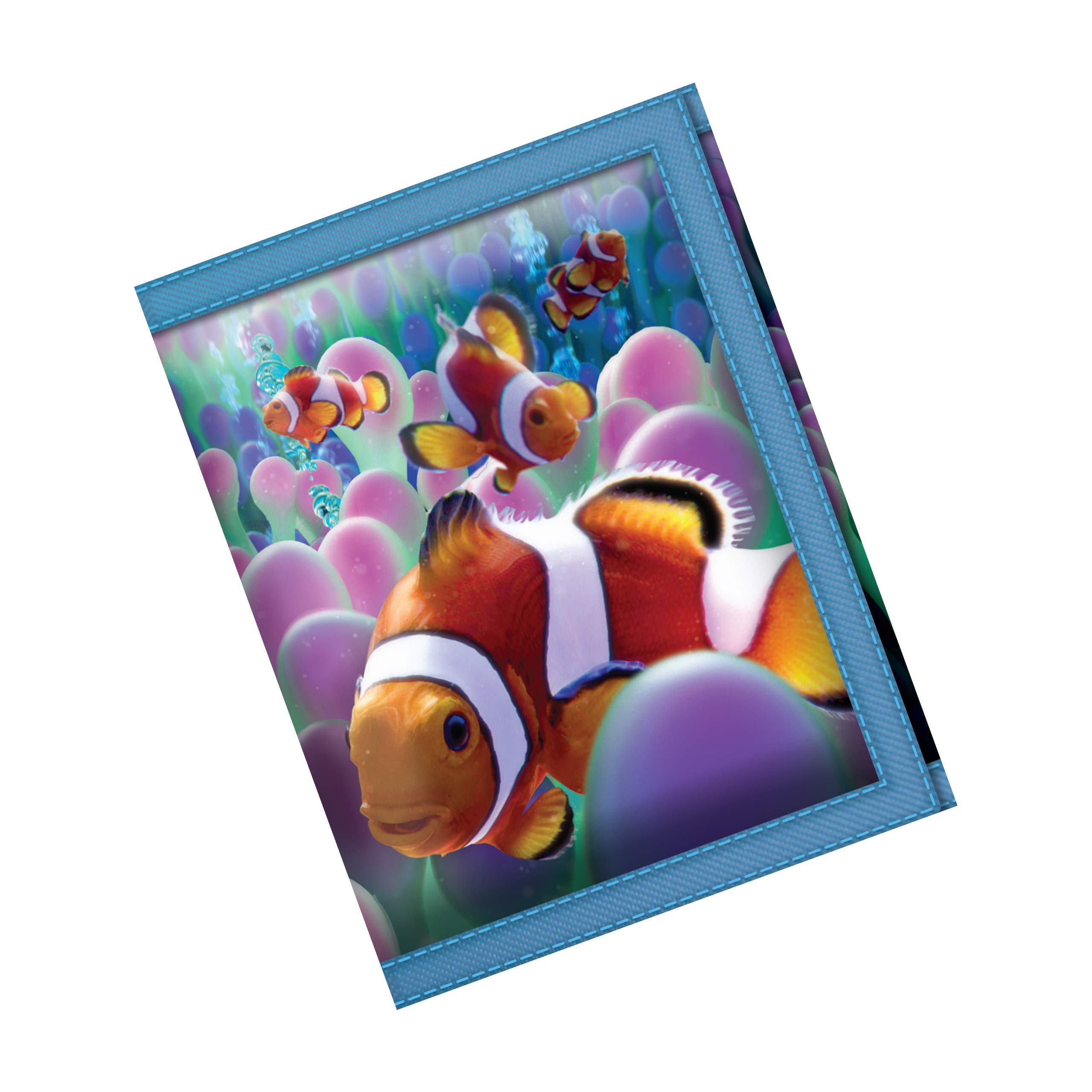 3D LiveLife Wallets - Clown Fish from Deluxebase. Cool Lenticular Clownfish Trifold Wallet with Zipper, Coin Pocket, Keyring and Card Holder. Animal Themed Small Gifts for Men and Women.