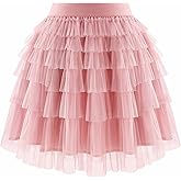 Bbonlinedress Women Mini Tulle Mesh Skirt Tutu Adults 2026 Tiered Layered A Line Skirts Cute Ruffle High Waisted