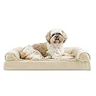 FurHaven Ultra Plush/Velvet Orthopedic Dog Couch Sofa Bed for Dogs and Cats, Plush Clay, Medium