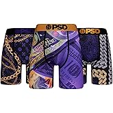PSD Underwear Men's Boxer Briefs Money Design – Comfortable Stretch, Moisture-Wicking, Standard Length, Multipack and Single