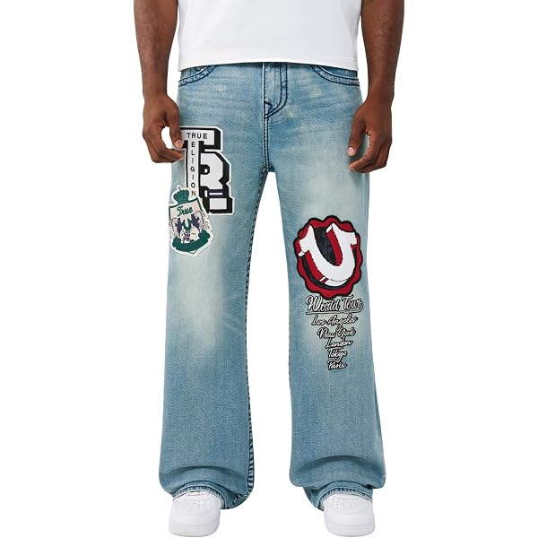True Religion Men's Vinny Destroyed Ultra Baggy Jean 34” – Slim