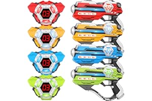 IVOXEX Laser Tag Guns Set of 4 Laser Tag Guns with Digital LED Score Display Vests,Gifts for Teens and Adults Boys & Girls,Adults and Family Fun,Gift for Kids Ages 8 9 10 11 12+Year Old Boy