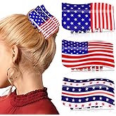 kaiolbly 3Pcs American Flag Shaped Claw Clips USA Patriotic 4th of July Design Hair Accessories Red White and Blue Hair Clips for Independence Day Veterans' Day (Give a Family Hair Clip as a Gift)