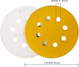 STE BRUAM 100pcs 125mm Sanding Discs 400 Grit 8 Hole Hook Loop 5 Inch view 2