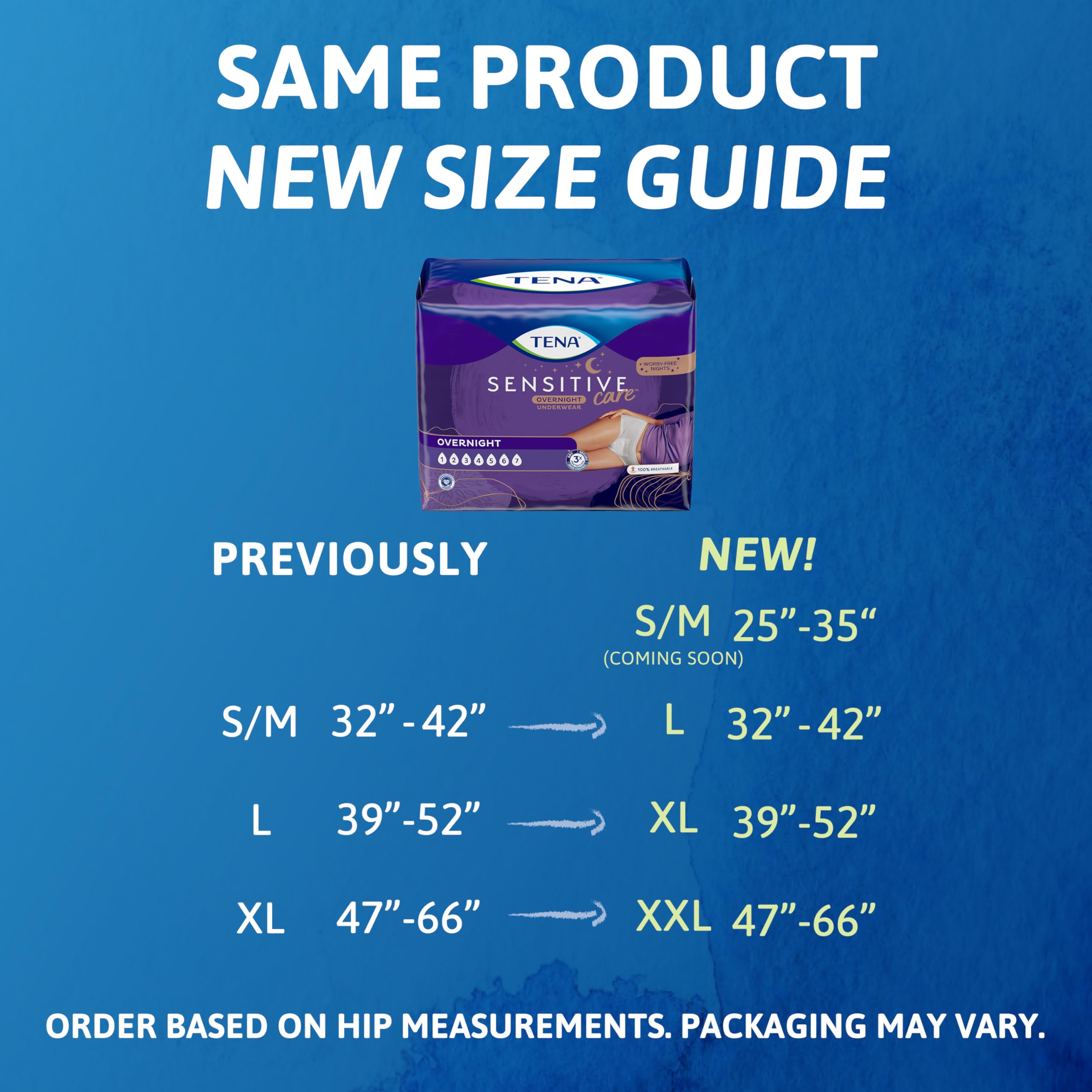 TENA Sensitive Care Overnight Incontinence Underwear for Women, XLarge, 56 Count (New Sizing)