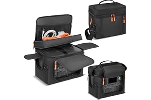 Speqerk Carrying Case Compatible with BLUETTI EB3A/AC2A/AC2P/Elite 30 V2, Power Station Travel Bag Padded with Multi-pockets for Accessories, Protective Cover Storage Bag with Shoulder Strap & Handle