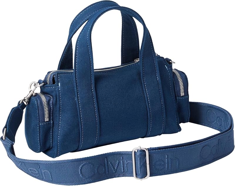 Damen Crossbody Bag Tasche Webbing Strap Canvas Pocket Bag Klein, Blau (Ensign Blue), Einheitsgröße