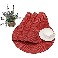 SHACOS Round Braided Placemats 15 inch Set of 4