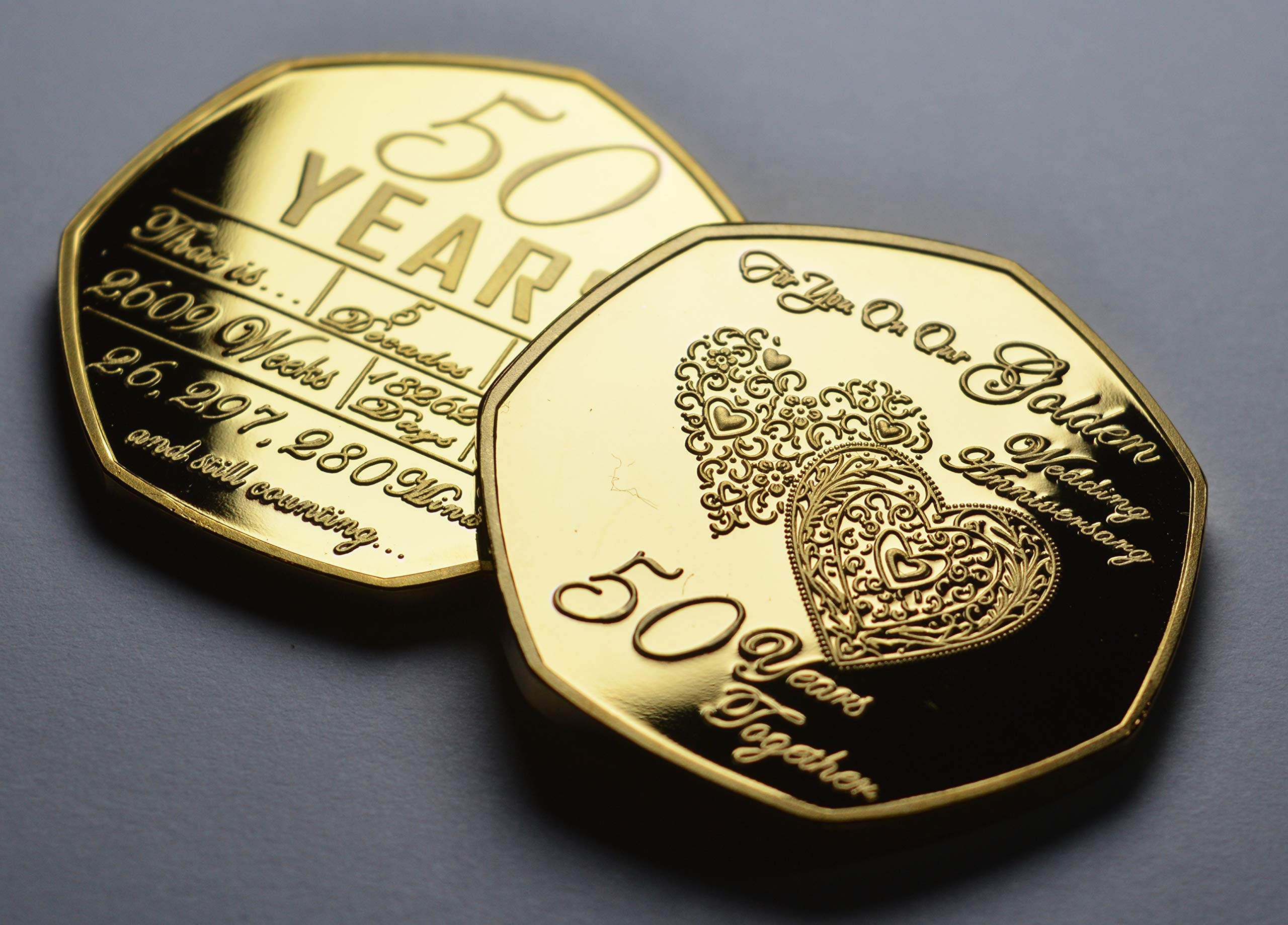 The Commemorative Coin Company On Our 50th GOLDEN WEDDING ANNIVERSARY Commemorative. Gift/Present Husband/Wife. 50 Years Together. Love/Celebration/Marriage