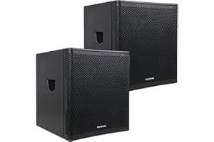 Sound Town METIS Series Pair of 2400 Watts 18" Powered PA/DJ Subwoofer with Class-D Amplifier, Plywood, Black (METIS-PRO18AS-PAIR)