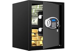 VIDXCVIT 2.3 Cuft Fire Proof Safe for Home Documents, Digital Personal Security Safety Box with Electronic Keypad and Removable Shelf, Home Safe Box fireproof waterproof for Office, Hotel and Business Use