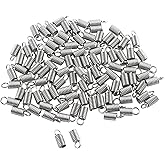 JCBIZ 100pcs 10x2.5mm Stainless Steel Spring Hook Buckle Spring Fastener Crimp Clasp Coil Cord End Clasp for Jewelry Making
