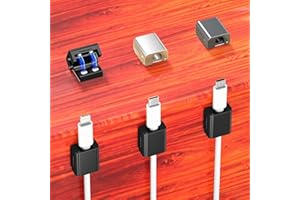 AGVEE 6 Pack Magnetic Cord Organizer Clips, 10mm Ultra-Thin Aluminum Cable Management Holder, 2 Pairs of Strong Magnets Keepe