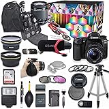 Canon EOS 80D DSLR Camera Deluxe Video Kit with Canon EF-S 18-55mm f/3.5-5.6 is STM Lens +Video Pro Microphone + SanDisk 32GB