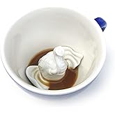 Creature Cups ELEPHANT Ceramic Cup (11 Ounce, Cobalt Blue) - Hidden 3D Animal Inside Mug Emerges As You Drink - Holiday and Birthday Drinkware Gift for Coffee & Tea Lovers