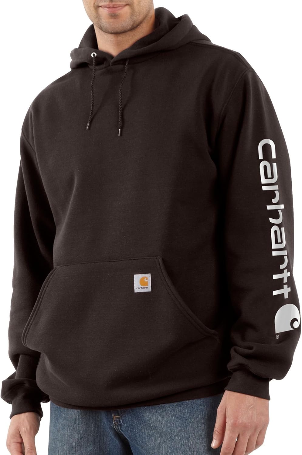Carhartt Men's Midweight Sleeve Logo Hooded Sweatshirt (Regular and Big & Tall Sizes): Clothing