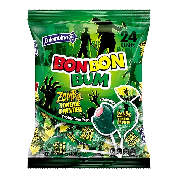 COLOMBINA BON BON BUM LOLLIPOPS – ZOMBIE TONGUE...