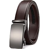 CHAOREN Mens Belt - Mens Ratchet Belt Leather 1 3/8" for Dress Pant - Micro Adjustable Belt Fit Everywhere