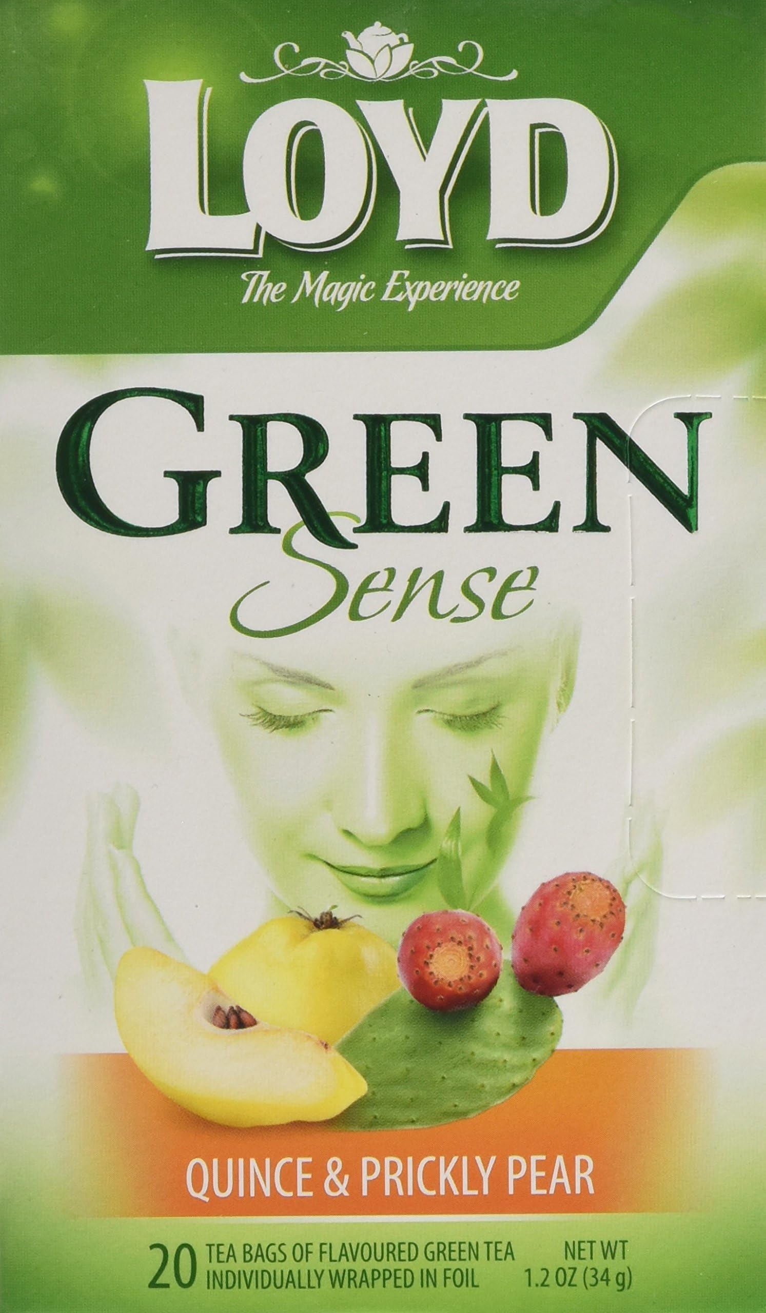 Mokate Loyd Green Sense Quince and Opuntia 20 Teabags 34 g (Pack of 8)