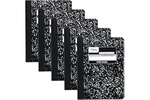 Mead Composition Notebooks, Wide Ruled Paper, 100 Sheets, Comp Book, 5 Pack (72368)